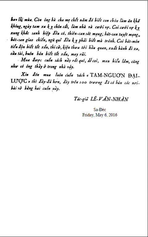 Sách Tam Ngươn Tiểu Lược