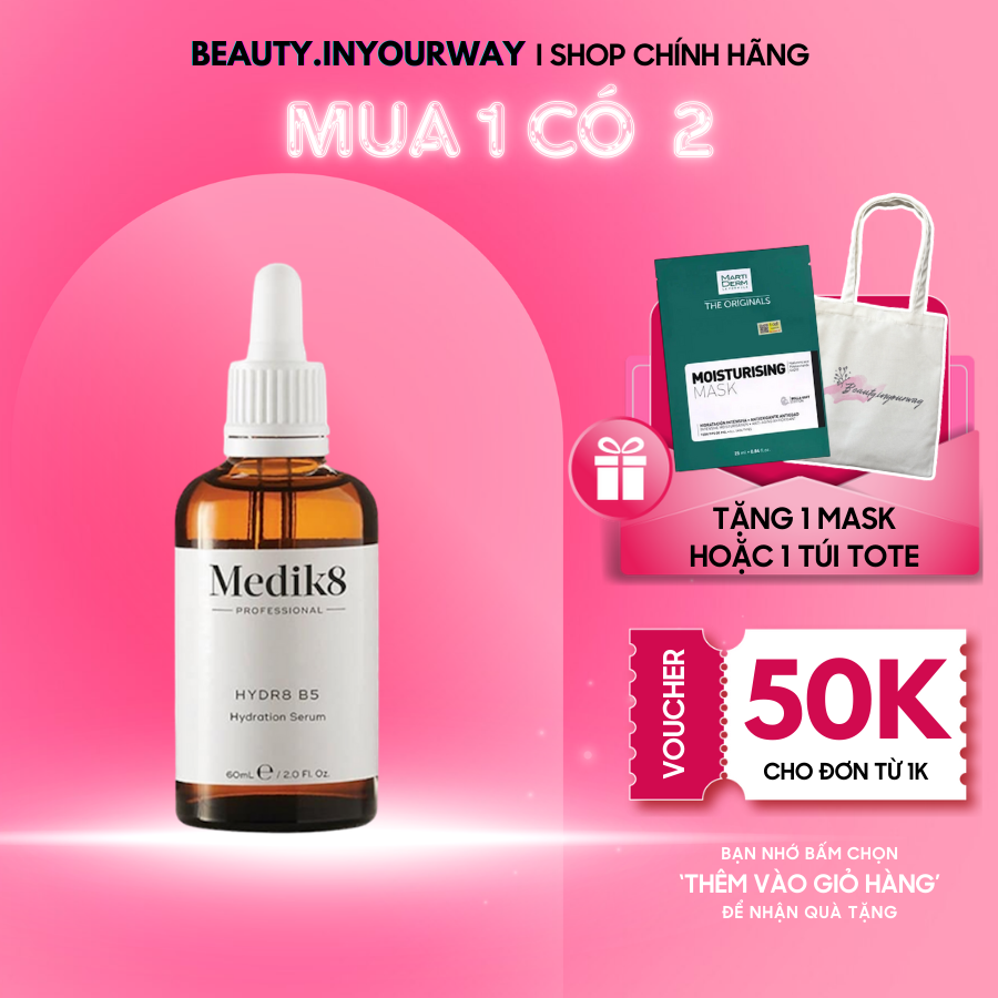 [30/60ml] Tinh chất cấp ẩm phục hồi da Medik8 Hydr8 B5