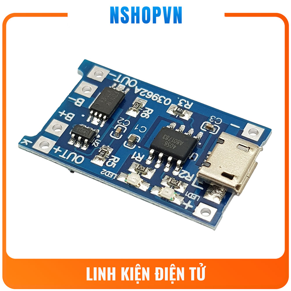 Mạch sạc pin TP4056 có IC bảo vệ