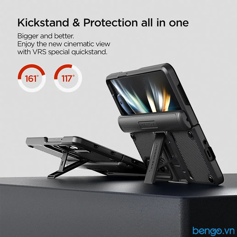 Ốp Lưng Samsung Galaxy Z Fold 4 5G VRS Design QuickStand Active