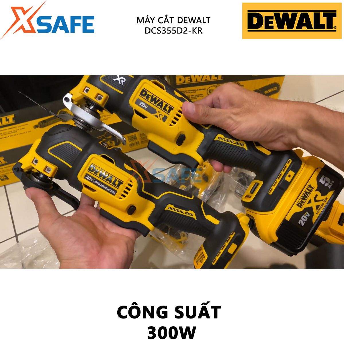 Cutting Machine multi-purpose battery DeWalt dcs355d2-kr cutting machine vibration power 300W, no-load speed 22000 v/p, amplitude angle vibration 1.6 degree cut on the various materials such as metal, tile [xsafe] [XTools]