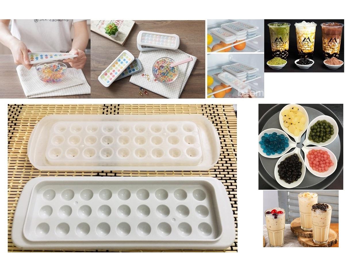 Bộ khuôn làm đá tròn viên nhỏ, thạch, hạt trân châu (COMBO 2)