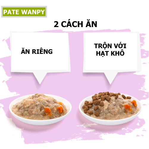 PATE WANPY cho mèo gói 80g 7 vị hấp dẫn thơm nứt mũi