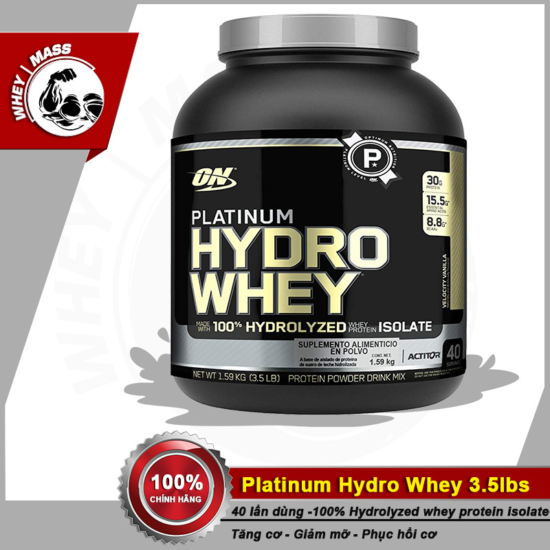 Thực Phẩm Bổ Sung Optimum Nutrition Platinum Hydro Whey 3.5lb (1.58kgs) 40 Lần Dùng Từ Mỹ nhập khẩu