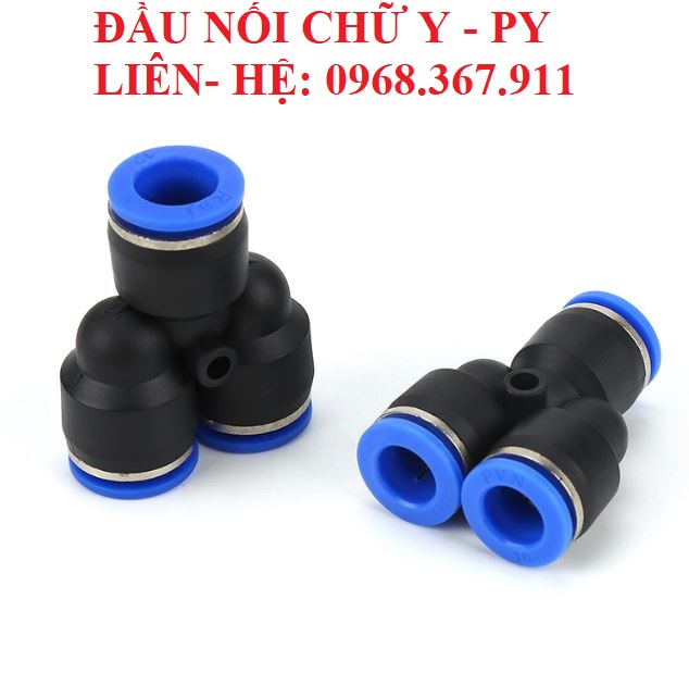 Đầu nối nhanh khí nén chữ Y, đầu cút nối nhanh khí nén PY dùng cho ống hơi