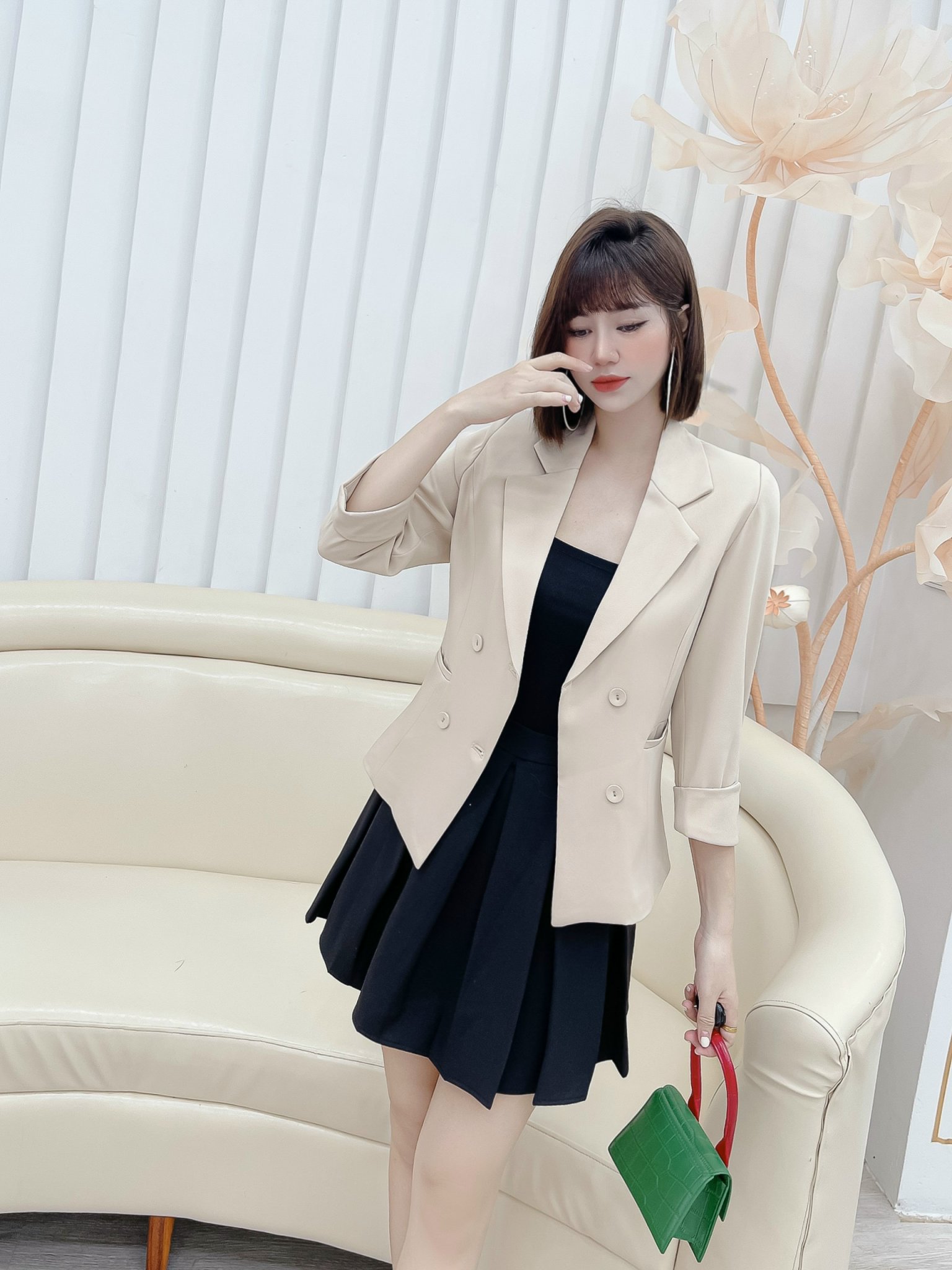 Aó Vest Cao Cấp.3685.Aó blazer Nữ Công Sở.