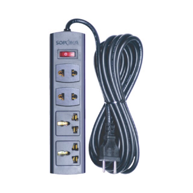Ổ cắm liền dây , ổ cắm chống cháy chịu tải 2200w- dây dài 2.5m sopoka