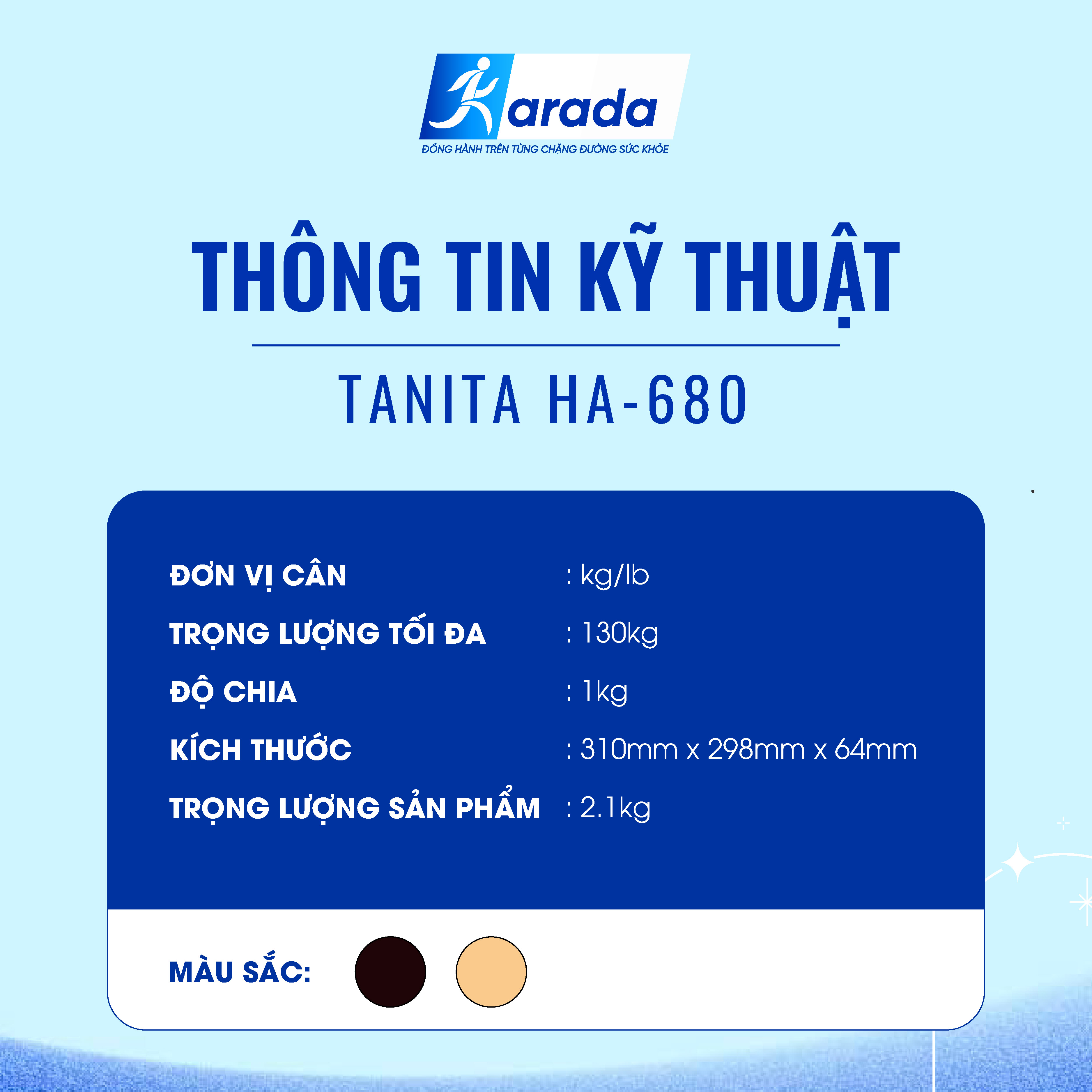 Cân Sức Khỏe Cơ Học KARADA 3 Màu Lựa Chọn TANITA HA-680
