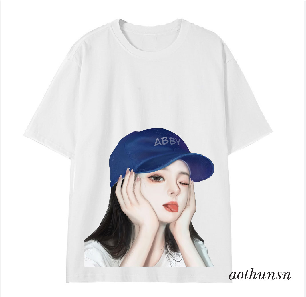 Áo thun cổ tròn hình cô gái 2