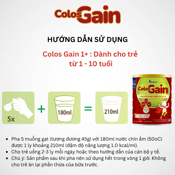 Vitadairy Colos Gain 0+/1+ Powdered Milk 800g Can