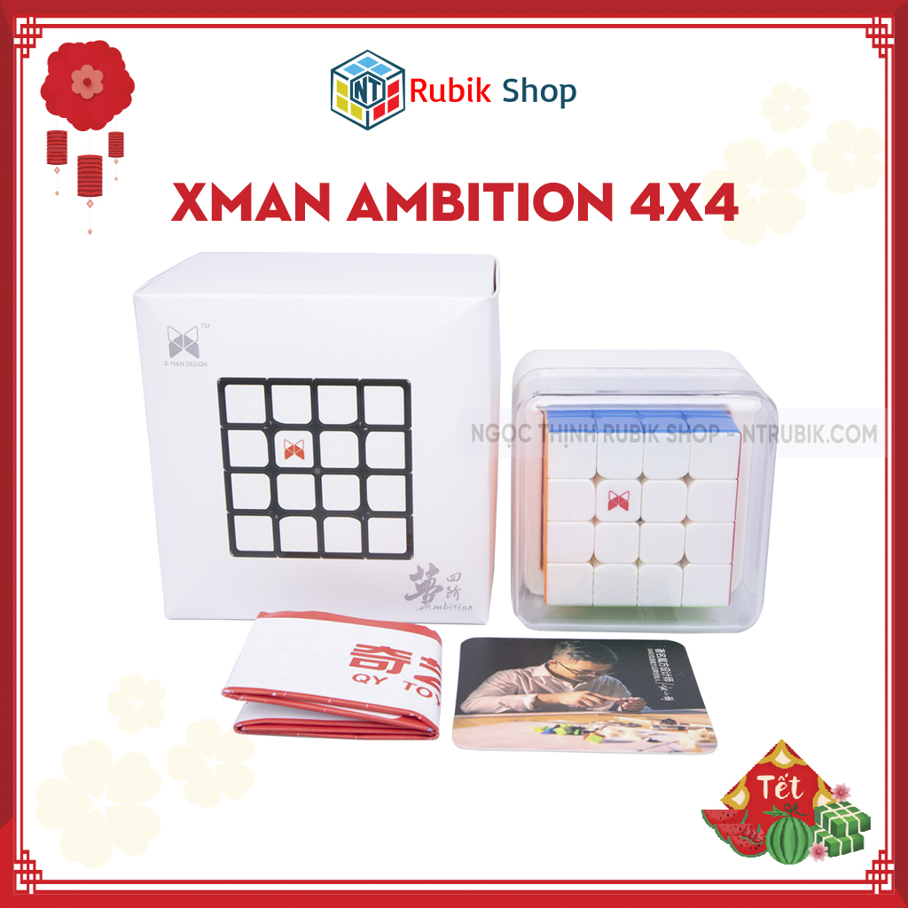 [Hoàn tiền 10%][Siêu phẩm] Rubik 4x4x4 QiYi Xman Ambition M stickerless (Có Nam Châm)