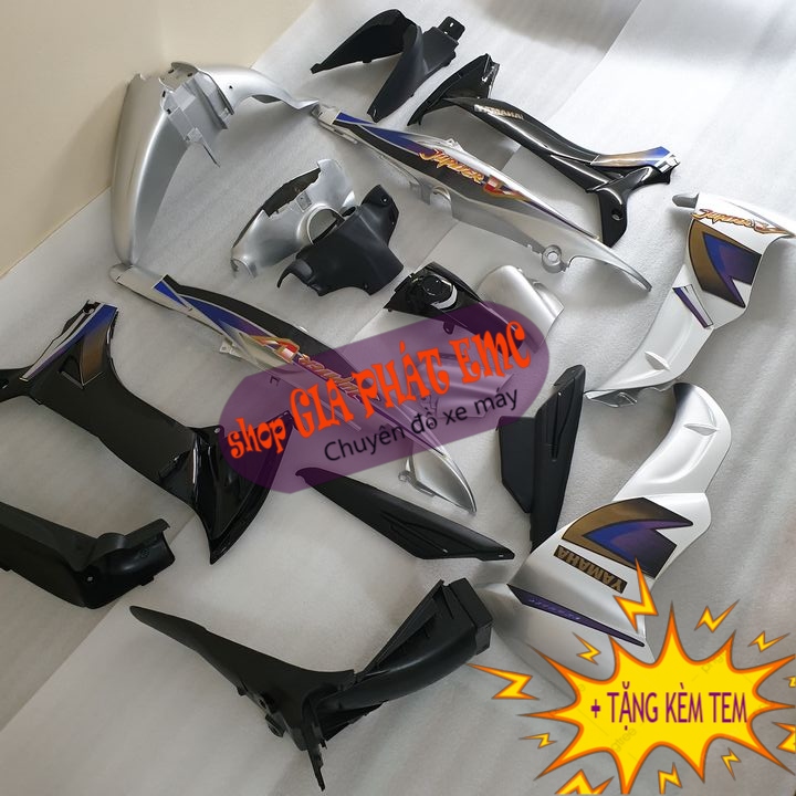 [ KÈM TEM ] Dàn áo màu BẠC ,nhựa ABS nguyên sinh xe JUPITER V