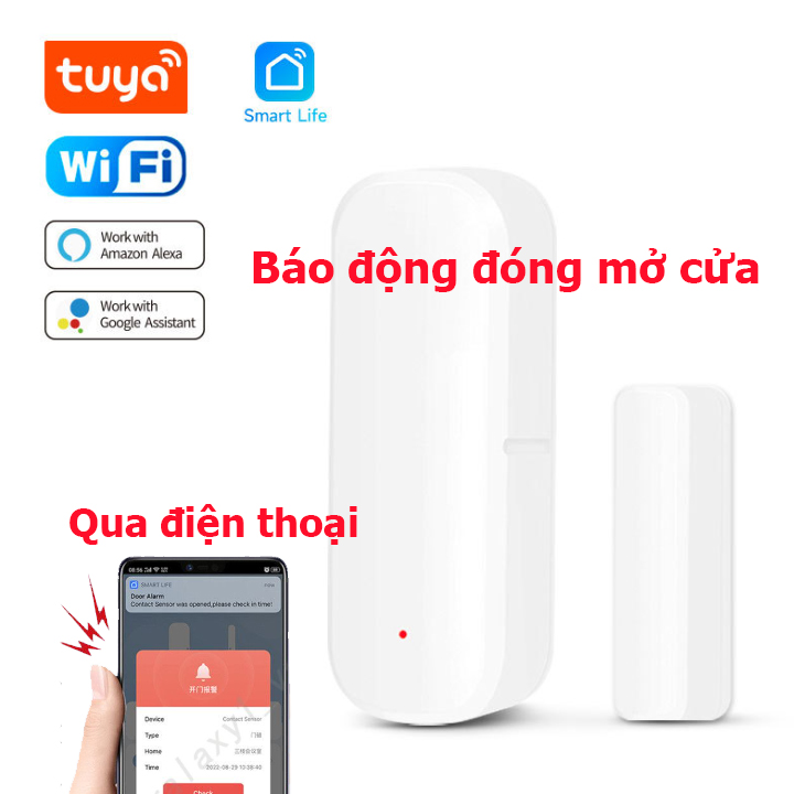 Cảm biến báo động đóng mở gắn cửa Wifi Smart life Tuya