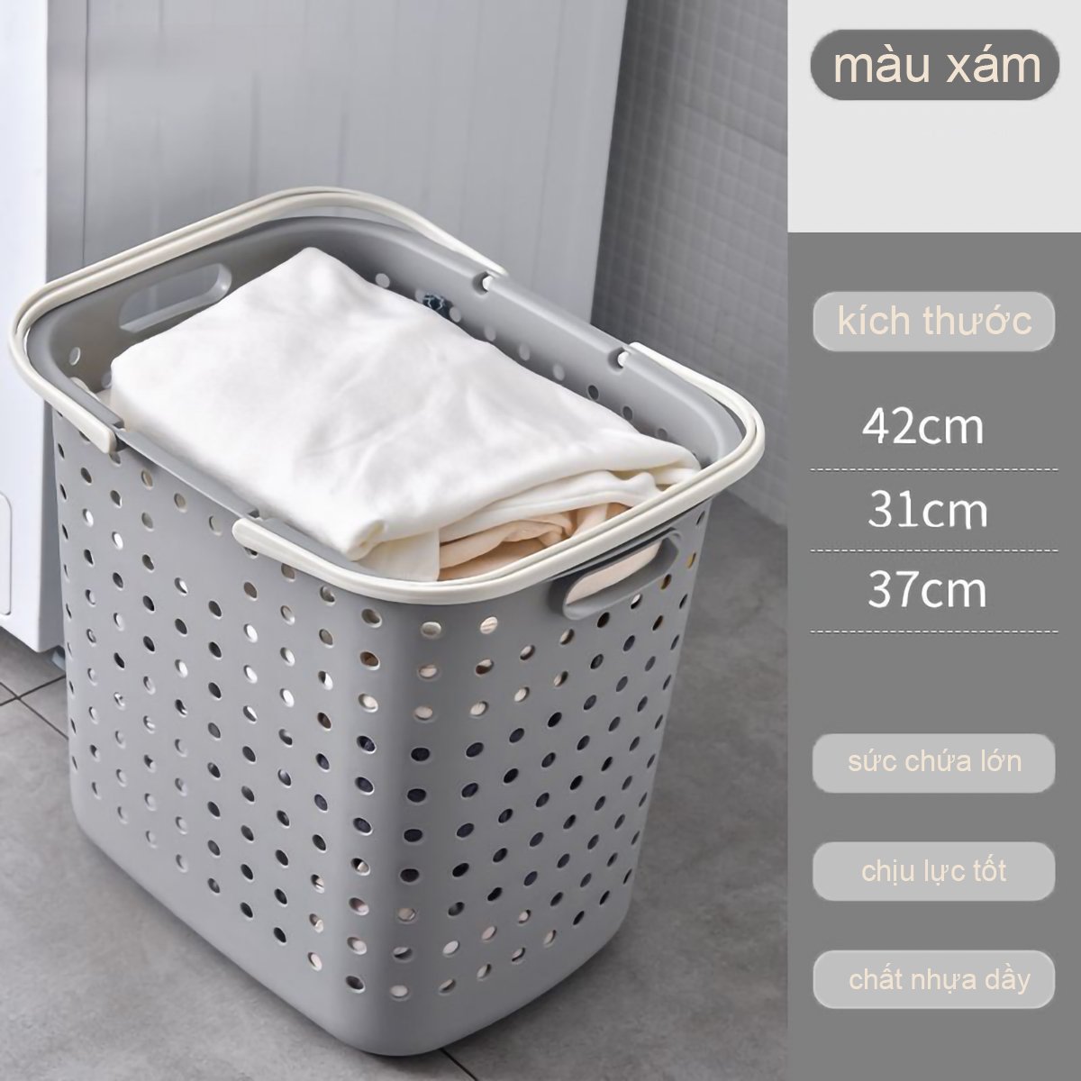 Giỏ đựng quần áo có quai xách