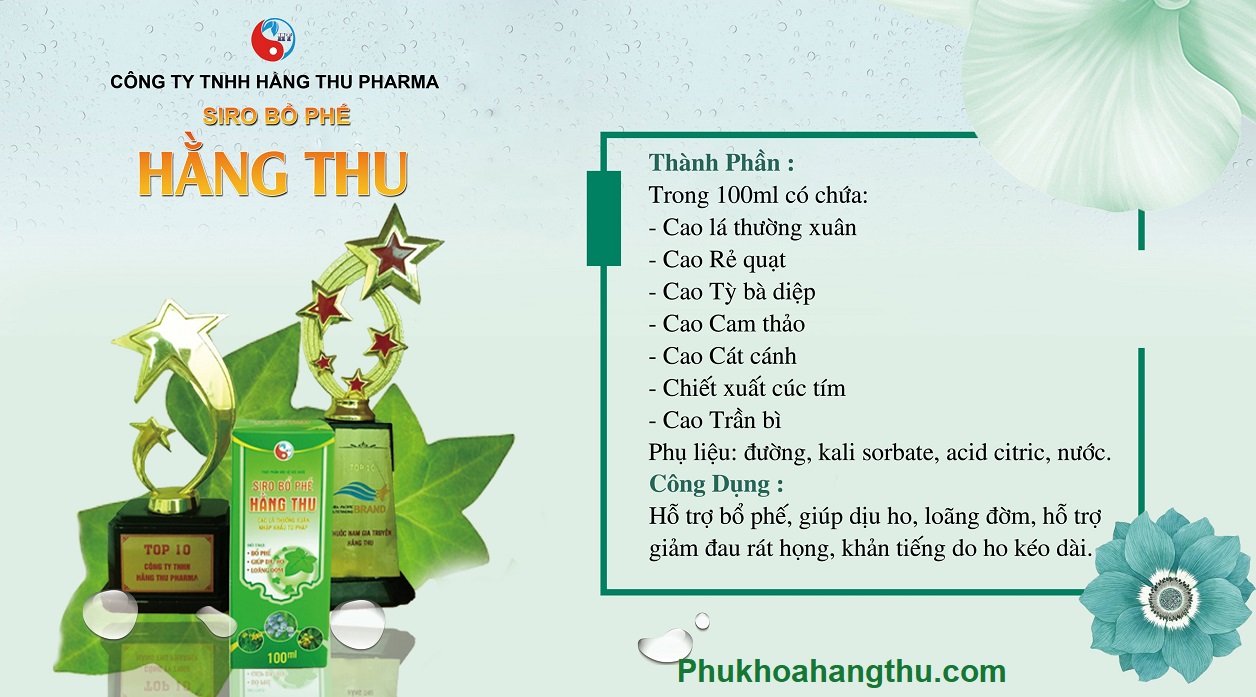 Siro Bổ Phế Hằng Thu Giúp Hết Ho, Bổ Phổi