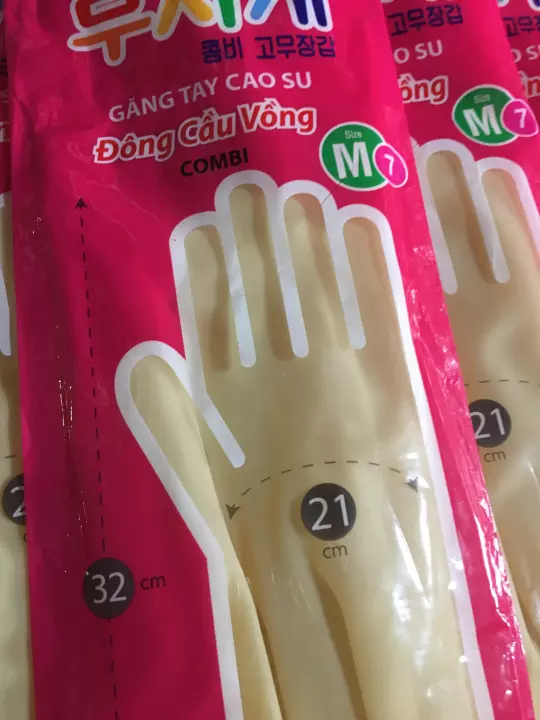 Găng tay cao su Đông Cầu Vồng dài 32cm size M, găng tay rửa chén rửa bát, bao tay cao su rửa chén