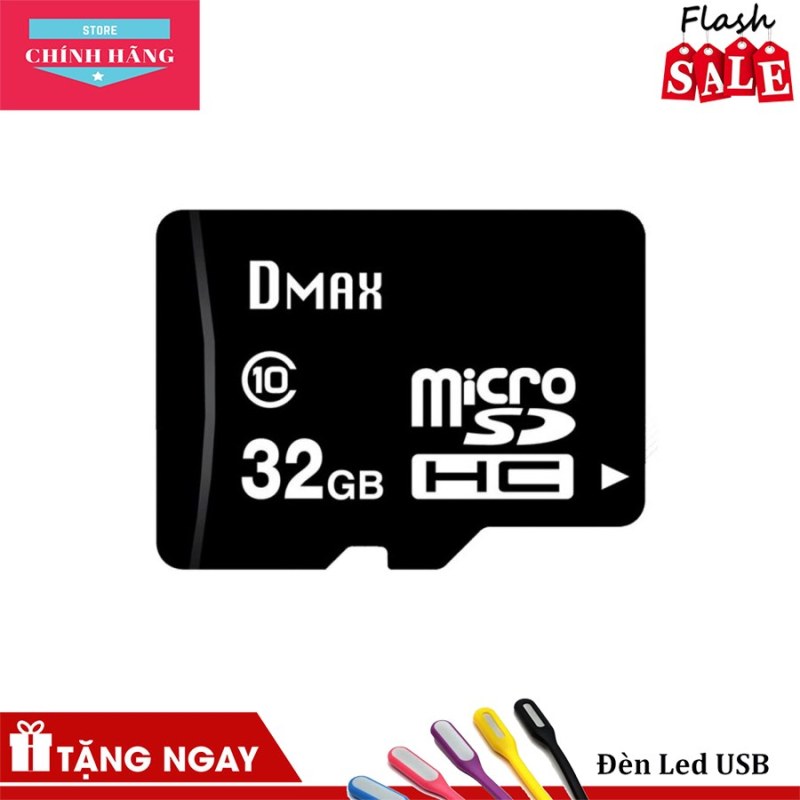 Thẻ nhớ micro SDHC Dmax 32GB class 10 - Bảo hành 5 năm