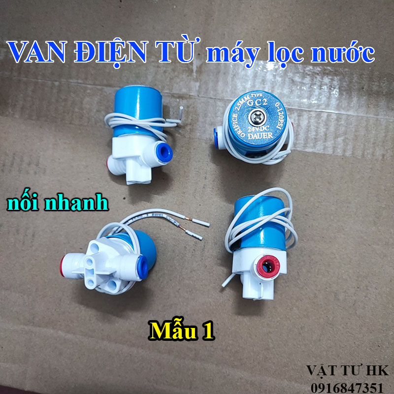 Van từ máy lọc nước ro, van điện từ tròn gc2 dauer 24vdc, valve nối nhanh mẫu 1 hàng [mới