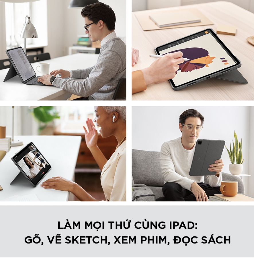 [HCM][Trả góp 0%]Bàn phím Logitech Combo Touch cho iPad Pro 11 inch/ 12.9 inch