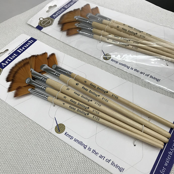 Bộ cọ Bản xoè - cọ đầu xoè - bộ cọ vẽ màu nước 5 cây cọ bản - CỌ BẢN XÒE 5 CÂY VẼ MÀU ACRYLIC