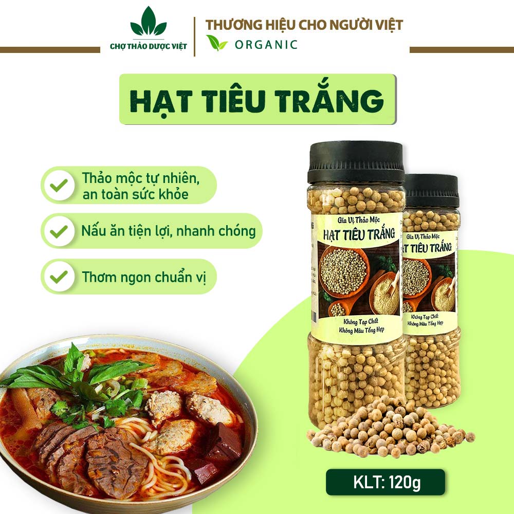 100g hạt tiêu (hạt tiêu trắng, tiêu đen cay, thơm)