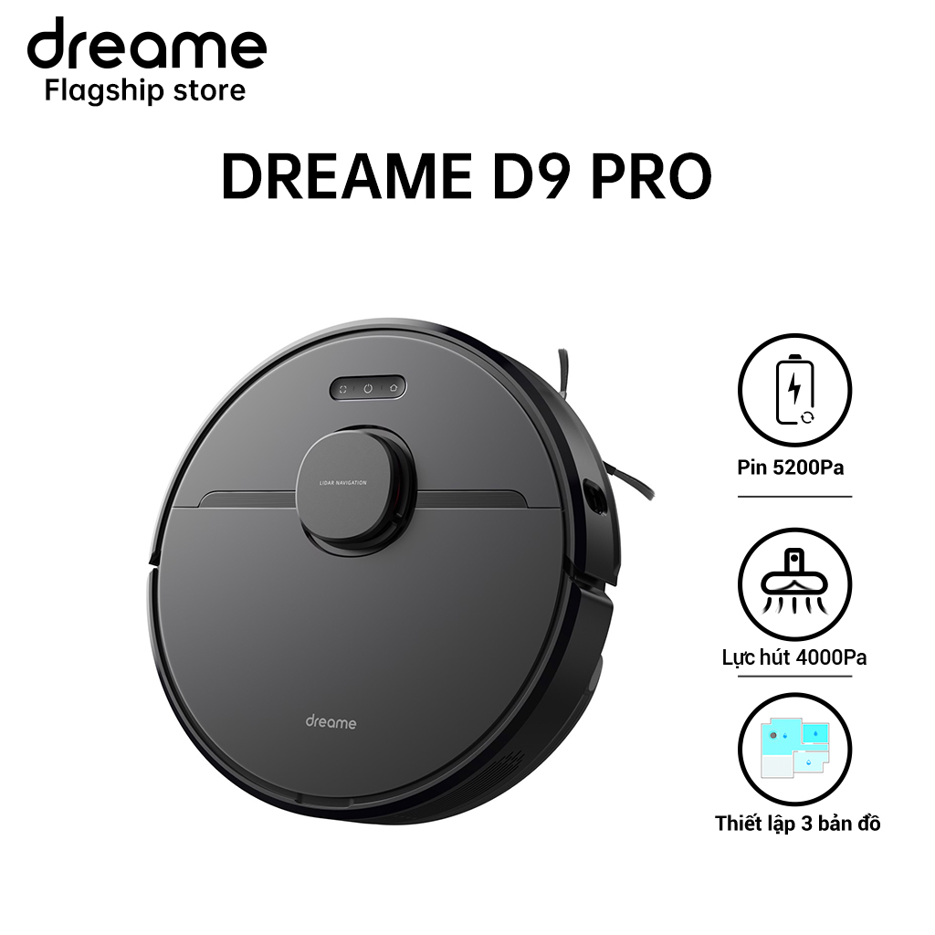 Robot hút bụi lau nhà thông minh dreame d9 pro/max - lực hút 4000pa - bản quốc tế - bảo hành 12 tháng.