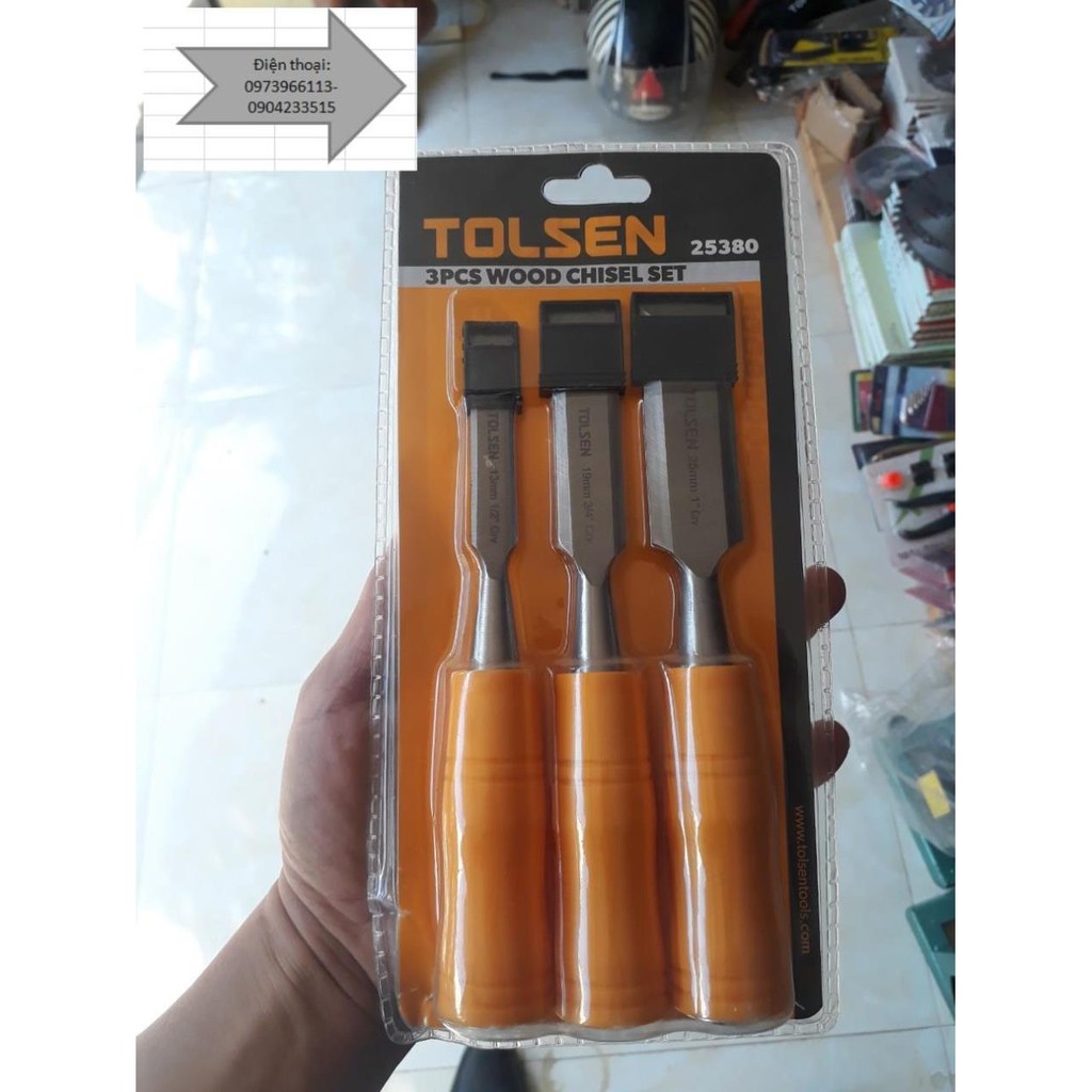 Bộ 3 đục gỗ cán nhựa 13mm,19mm,25mm