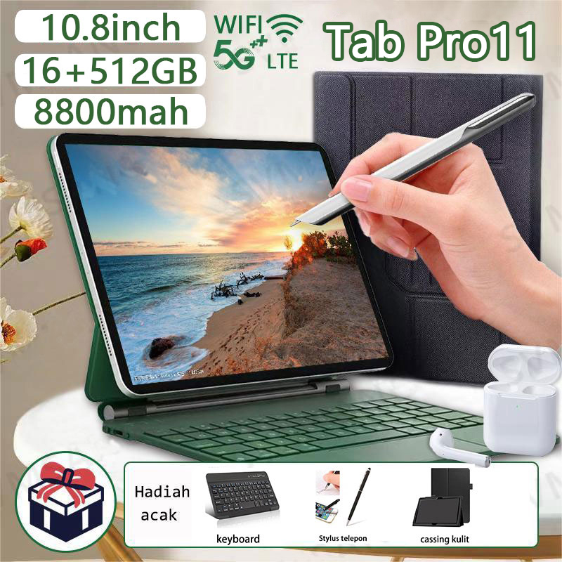 2023 Máy tính bảng Pro11 Giảm giá chính hãng 12GB + 512GB Chạy 4K Máy tính bảng Android màn hình cao 10,8 inch 8800mAh Máy tính bảng dành cho sinh viên Lớp học trực tuyến Dual SIM 5G/WIFI Bao da miễn phí COD