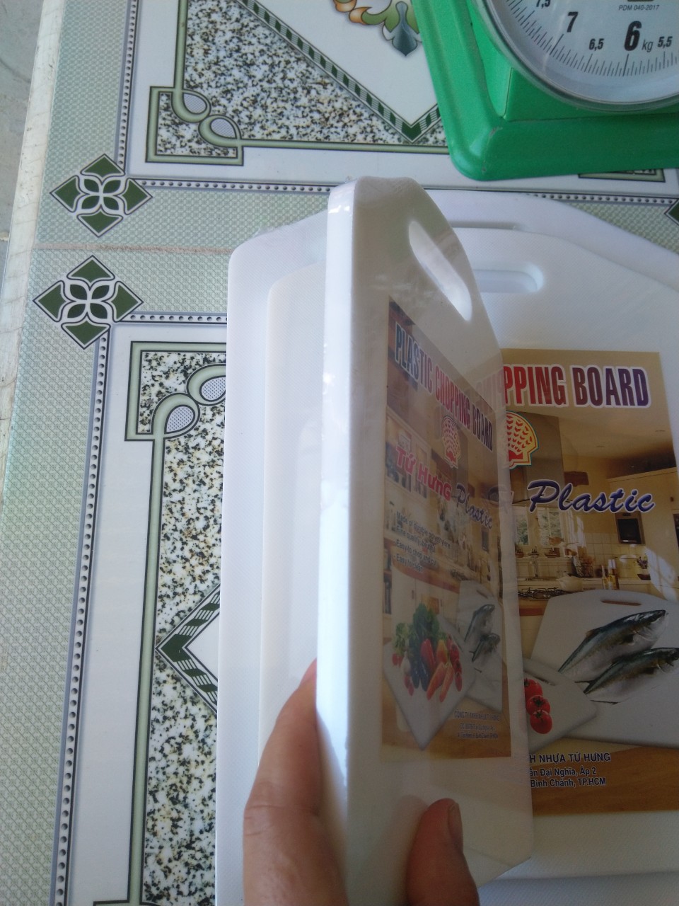thớt nhựa vuông nhỏ Tứ Hưng (25x15x0,9 cm)
