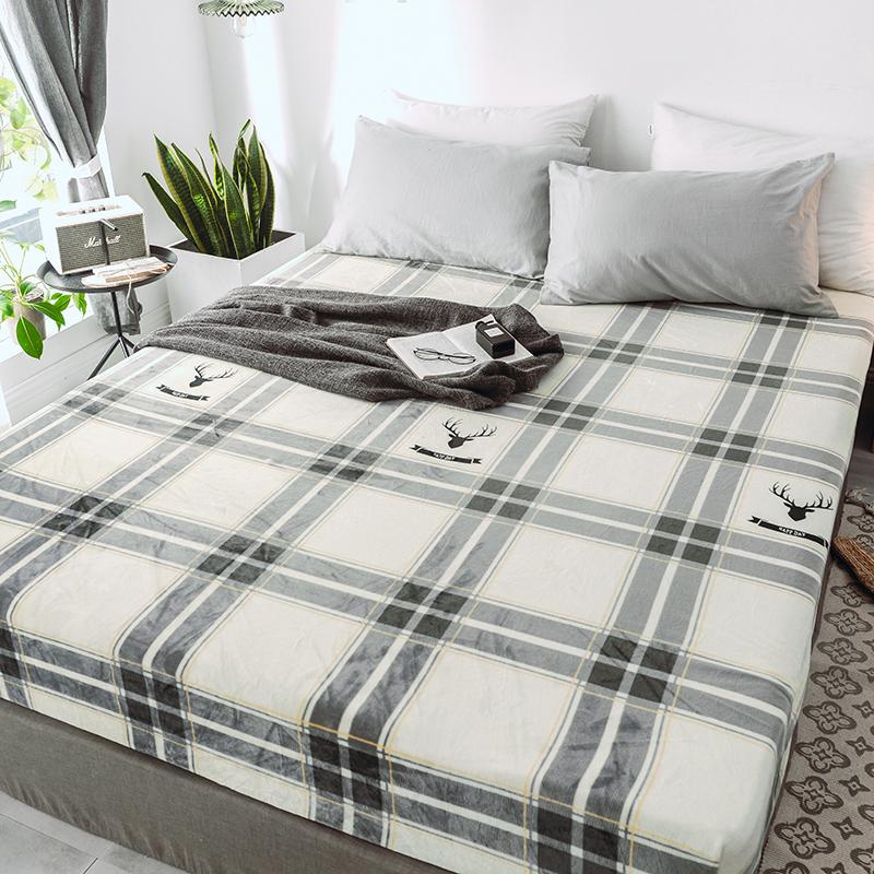 Sữa Nhung Ga Bọc Đệm Đơn Chiếc Mùa Đông Dày Vải Flannel Simmons Đệm Trải Giường Bộ Bảo Hộ Nhung San Hô Ga Giường