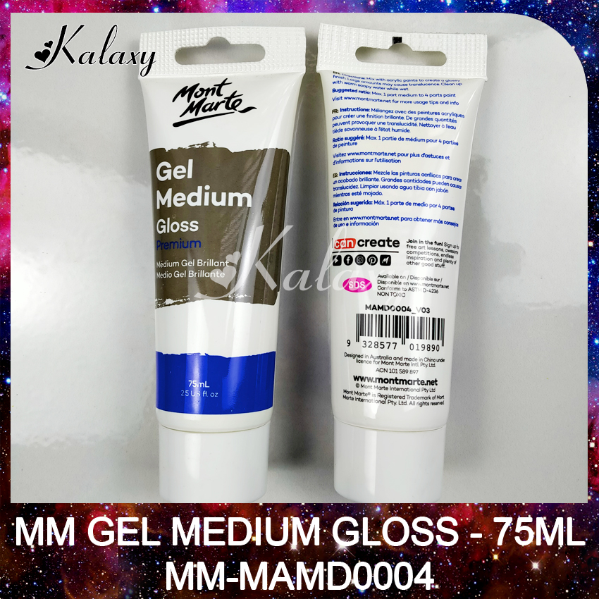 Gel phủ bóng mont marte, mm gel medium gloss 75ml, mm-mamd0004