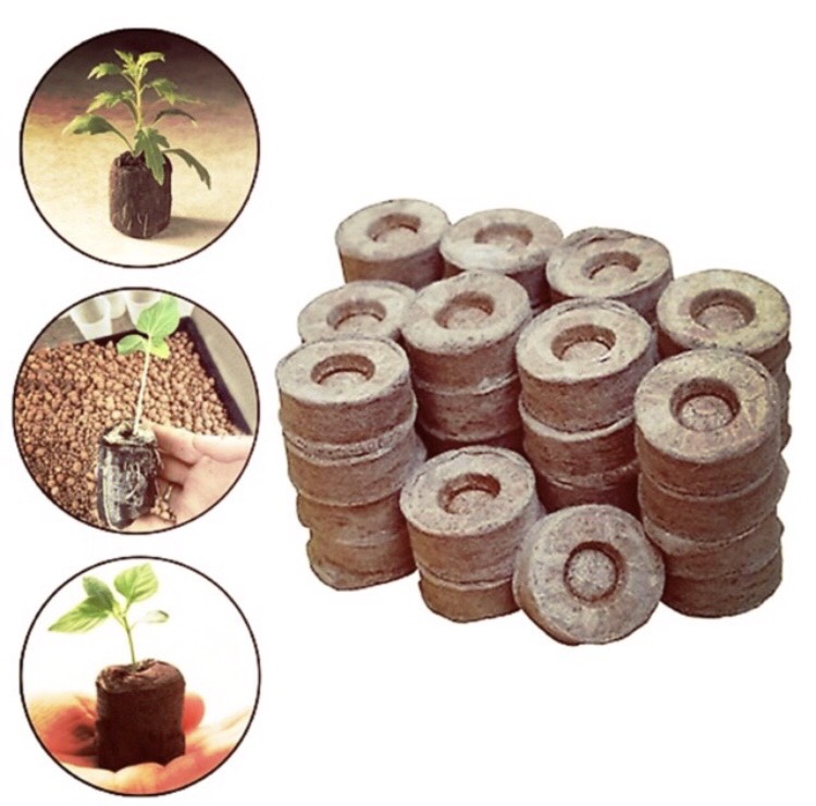 20 Viên Nén Xơ Dừa, Viên Nén Ươm cây, trồng rau thủy canh, chiết cành
