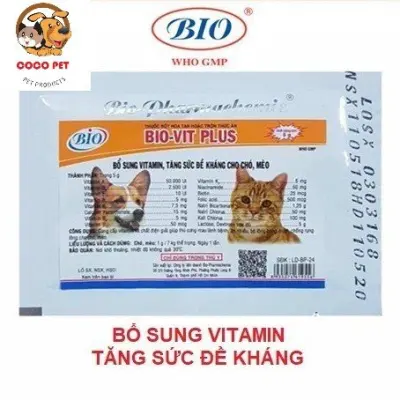 Bột Bổ Sung Vitamin BIO -Vit Plus 5g Tăng Cường Sức Đề Kháng Cho Chó Mèo