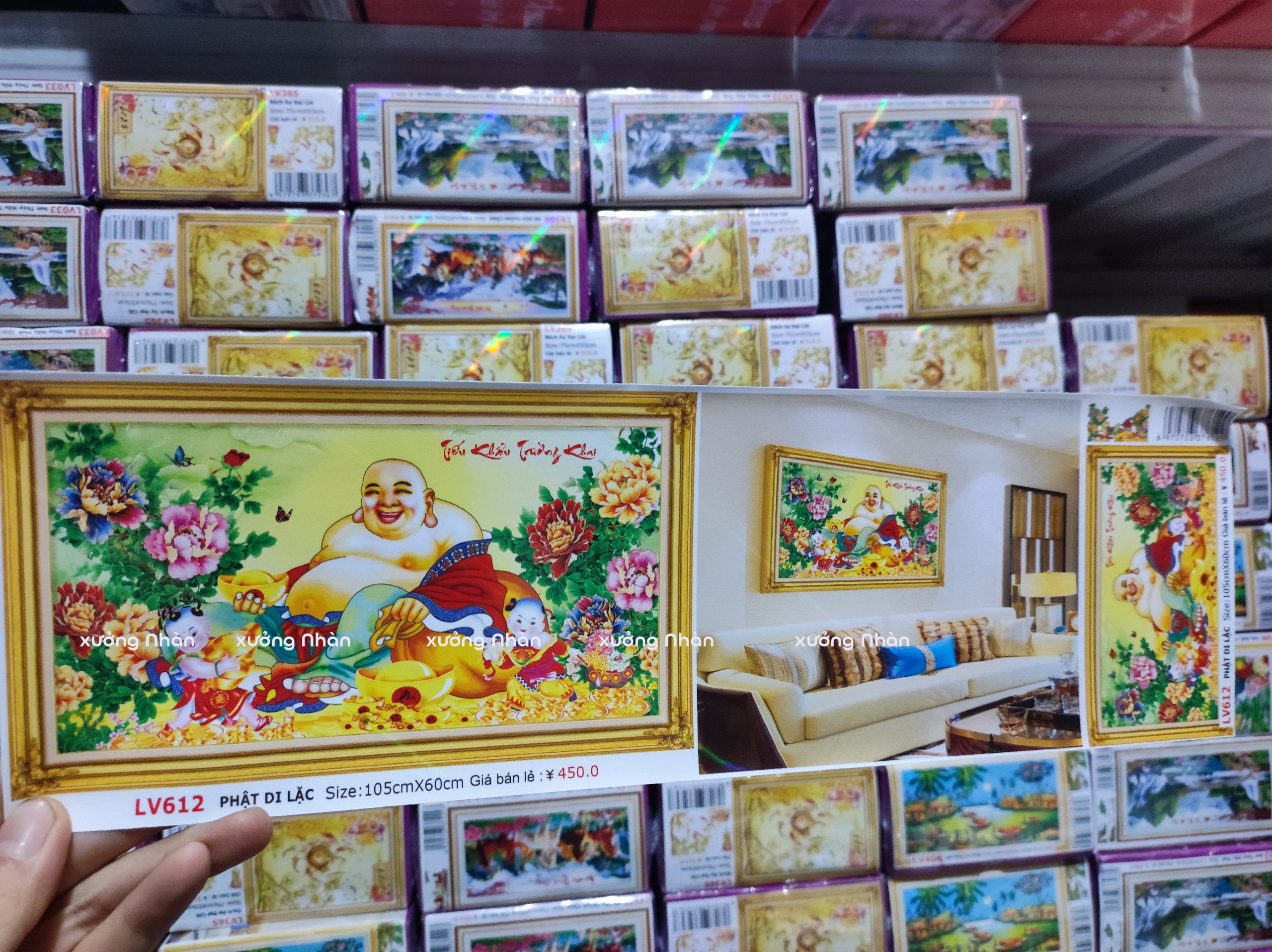 Tranh đá phật di lạc tranh đính đá chưa đính lg1298