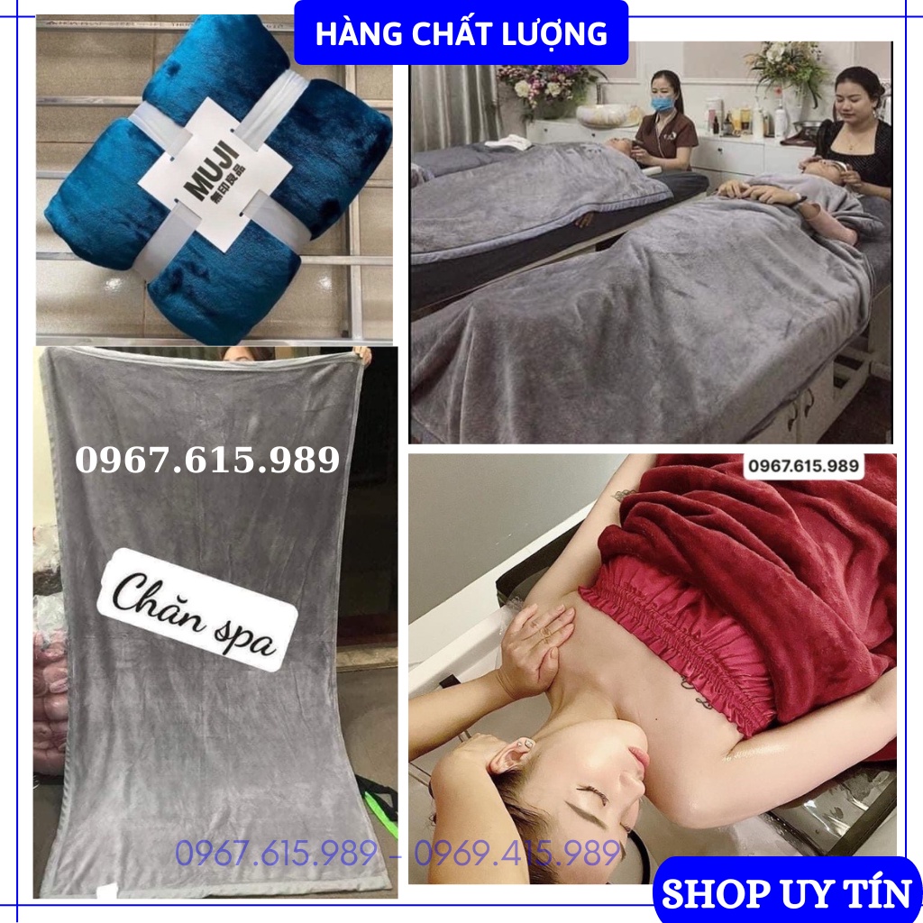 Chăn đắp spa Muji lông thỏ siêu mềm mịn, ấm kt 1,1mx2m