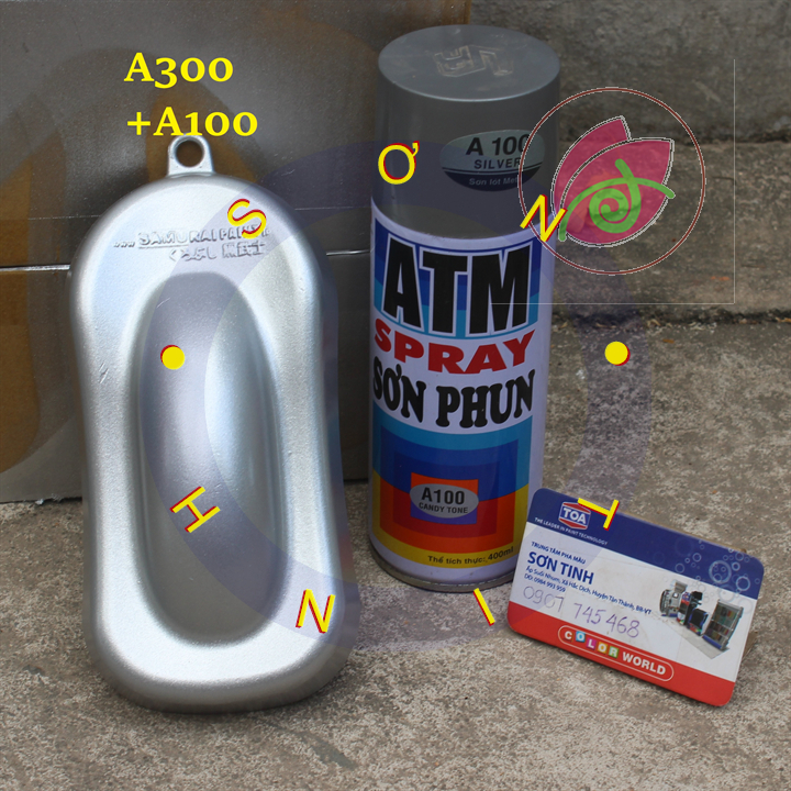 SƠN XỊT XE MÁY ATM MÀU BẠC ánh kim CANDY TONE A100