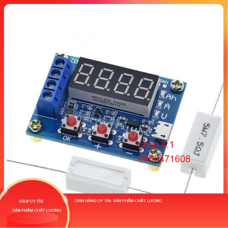 Mạch đo dung lượng pin Li-ion ZB2L3 kèm 2 trở sứ
