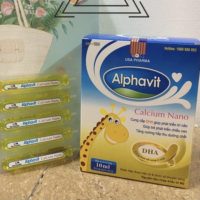 Alphavit Calci Nano tăng cường canxi cho hệ xương chắc khỏe bé thông minh cho bé hộp 20 ống, sản phẩm có nguồn gốc xuất xứ rõ ràng, đảm bảo chất lượng, dễ dàng sử dụng