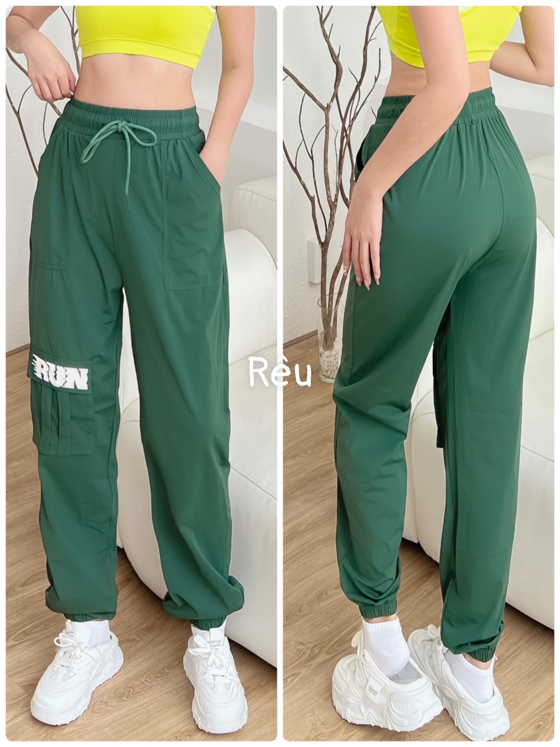 Quần jogger thể thao nữ run túi hộp cực trend