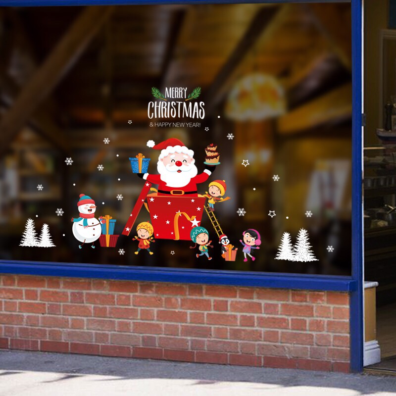 [HCM]Decal trang trí Noel - Thùng Qùa đỏ lớn chào lễ