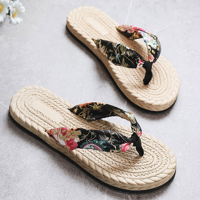 Dép Xỏ Ngón Giả Cói Quai Vải