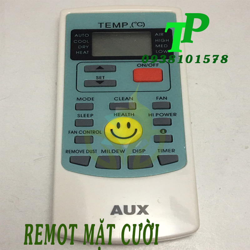 Điều Khiển, Remote Máy Lạnh Điều Hòa Reetech AUX Mặt Cười (Tặng Kèm Pin)