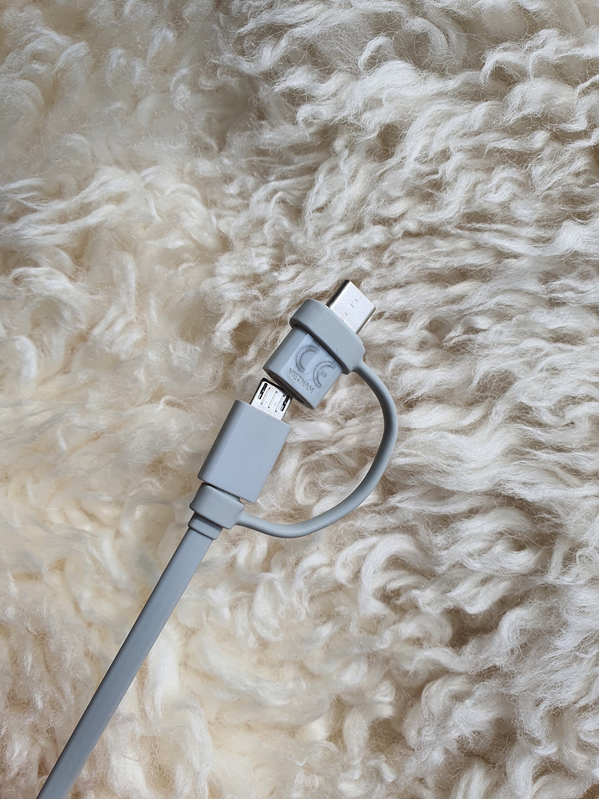 Cáp sạc nhanh 2 đầu Type C và Micro USB dài 20cm