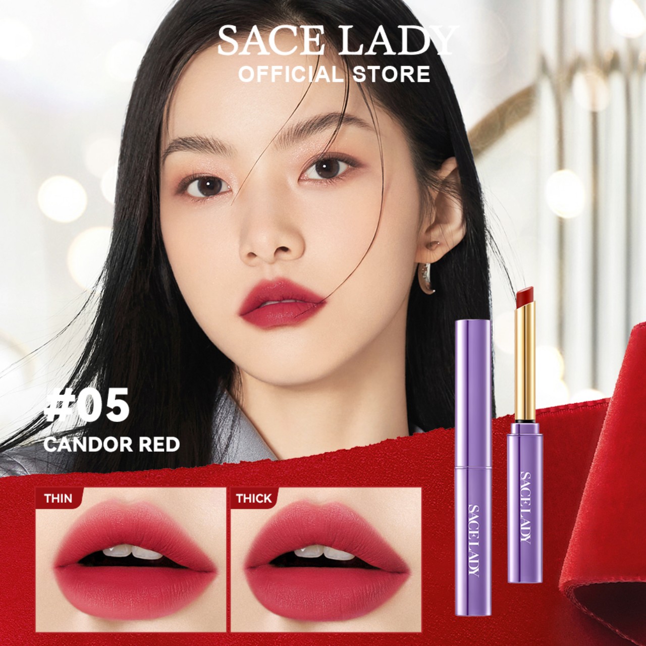 [Hoản Tiền 20%] Son Môi SACE LADY Son Thỏi Lì Nhung Mịn Son