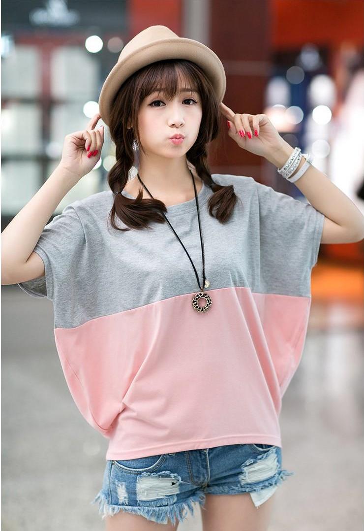 Áo thun nữ 2 màu kiểu cánh dơi A01