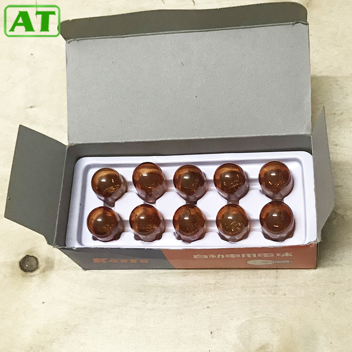 Hộp 10 bóng đèn xi nhan ô tô t20 đui cắm 12v 21/5w màu vàng 2 tóc