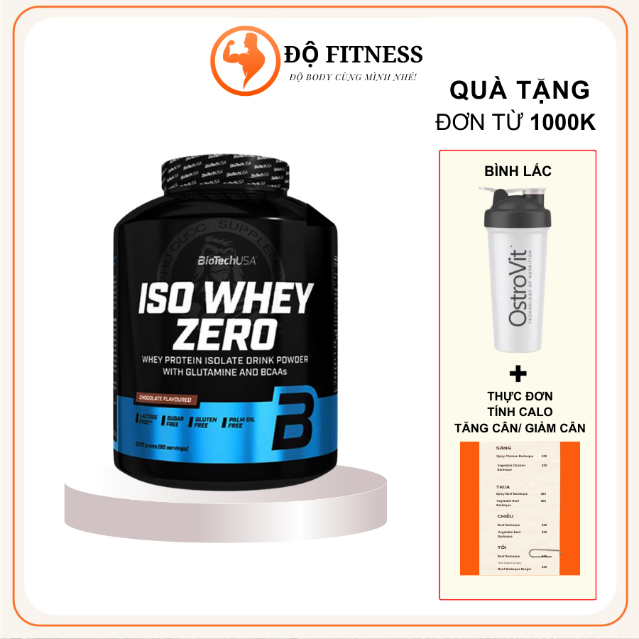 Iso whey zero biotechusa 2.27kg isolate cao cấp - sữa tăng cơ, giảm mỡ, hỗ trợ phát triển cơ bắp hiệu quả, vị thơm ngon.