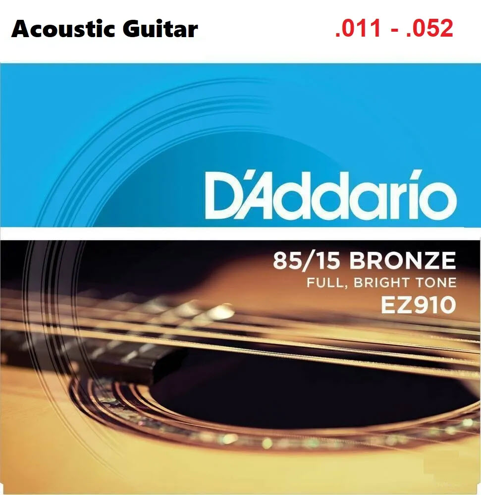 Bộ dây đàn acoustic guitar cỡ 11 - dây đàn guitar acoustic d'addario ez910 size 11 - d'addario ez910