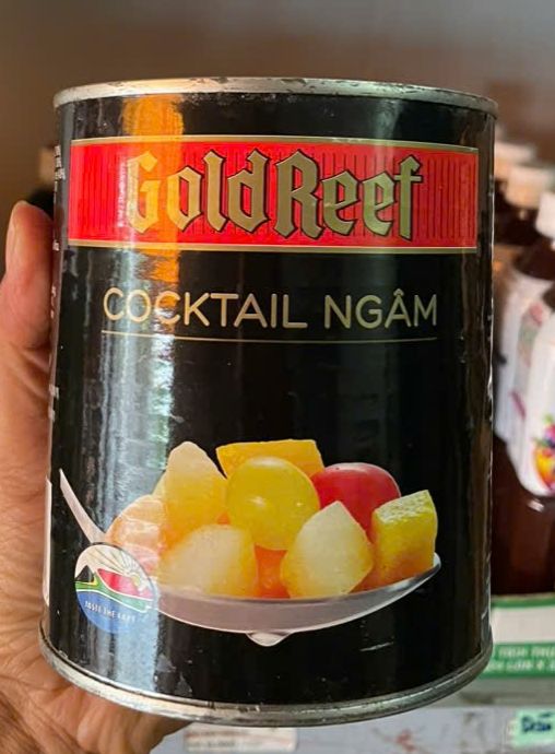 Đào ngâm và cocktail ngâm Goldreef Nam Phi 825gr (net weight) - Exp 08/02/2025 (SL 1 lon)