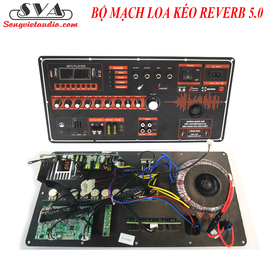 BỘ MẠCH LOA KÉO 4 TẤC ĐÔI REVERB dsp21, (19X38) - MẪU NGANG
